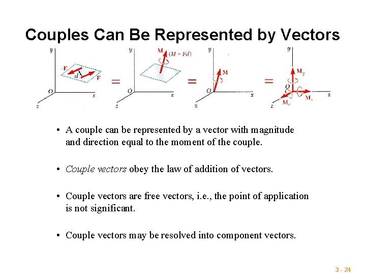 Couples Can Be Represented by Vectors • A couple can be represented by a