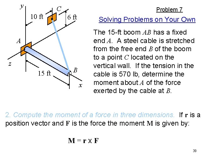 y C 10 ft Problem 7 6 ft Solving Problems on Your Own A