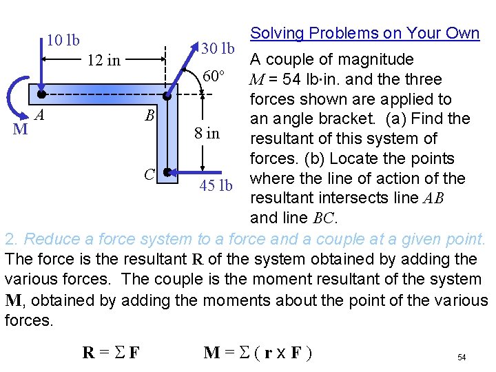10 lb 30 lb Solving Problems on Your Own A couple of magnitude 60