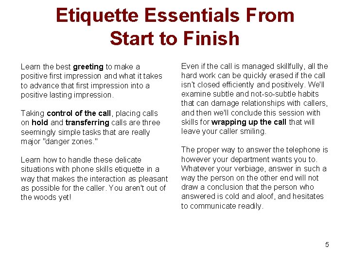 Etiquette Essentials From Start to Finish Learn the best greeting to make a positive