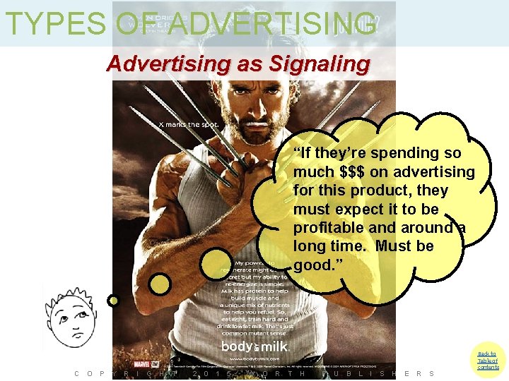 TYPES OF ADVERTISING Advertising as Signaling “If they’re spending so much $$$ on advertising