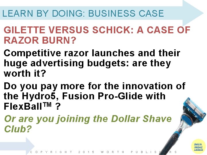 LEARN BY DOING: BUSINESS CASE GILETTE VERSUS SCHICK: A CASE OF RAZOR BURN? Competitive