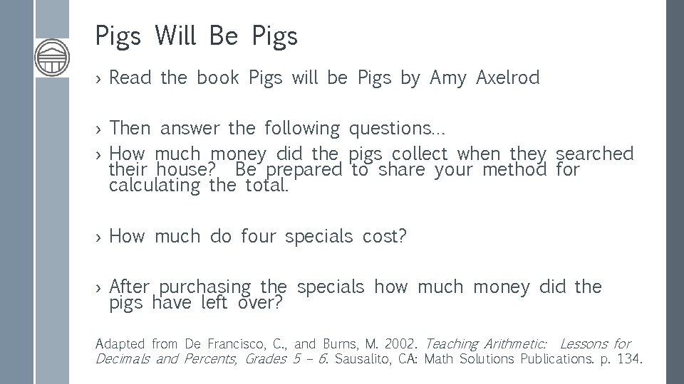 Pigs Will Be Pigs › Read the book Pigs will be Pigs by Amy