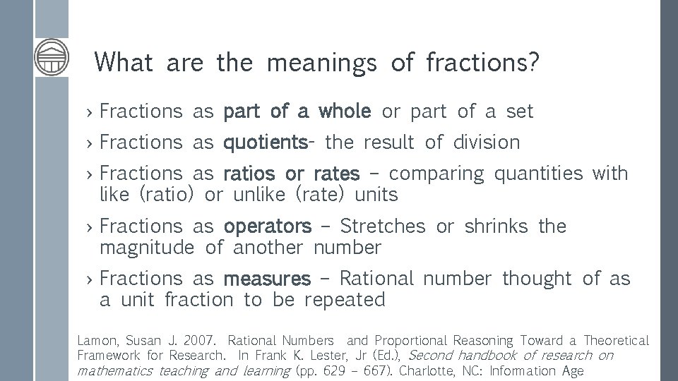 What are the meanings of fractions? › Fractions as part of a whole or