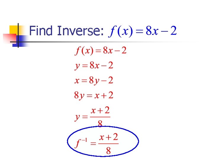 Find Inverse: 