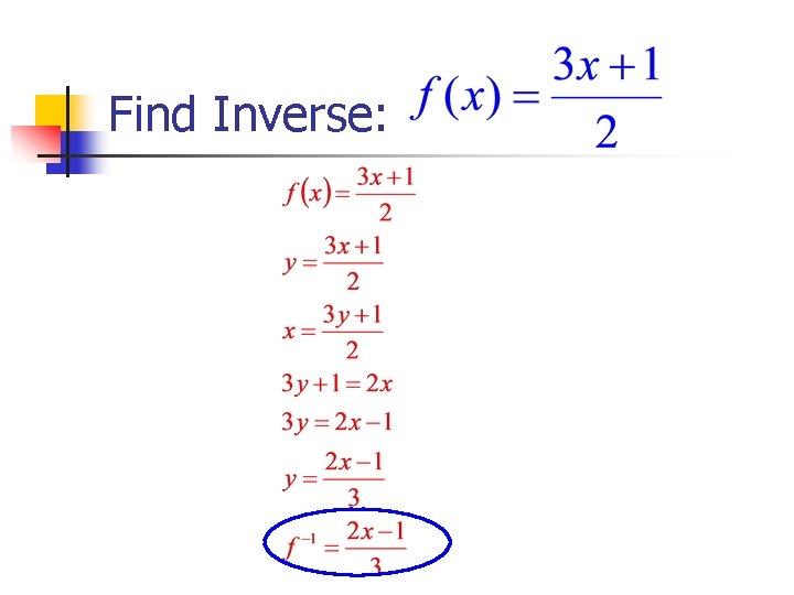 Find Inverse: 