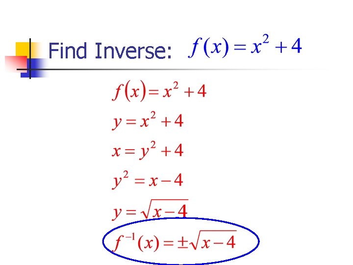 Find Inverse: 