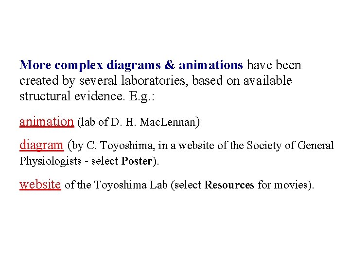 More complex diagrams & animations have been created by several laboratories, based on available