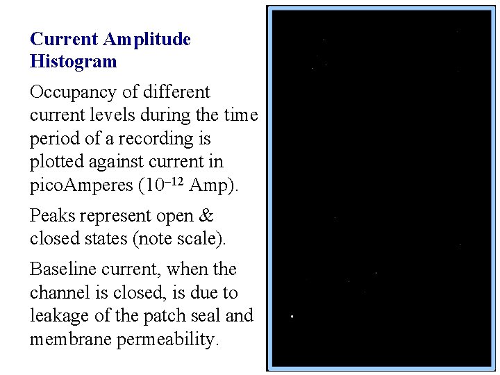 Current Amplitude Histogram Occupancy of different current levels during the time period of a