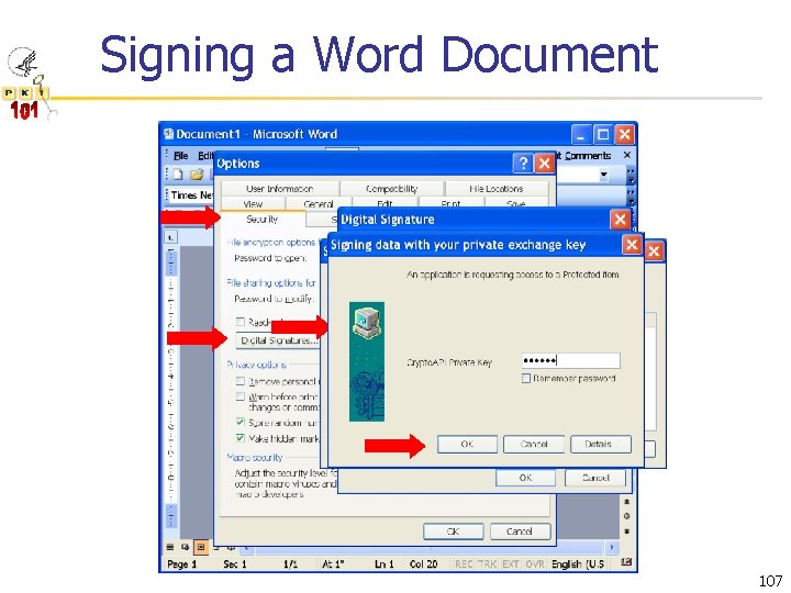 Signing a Word Document 107 