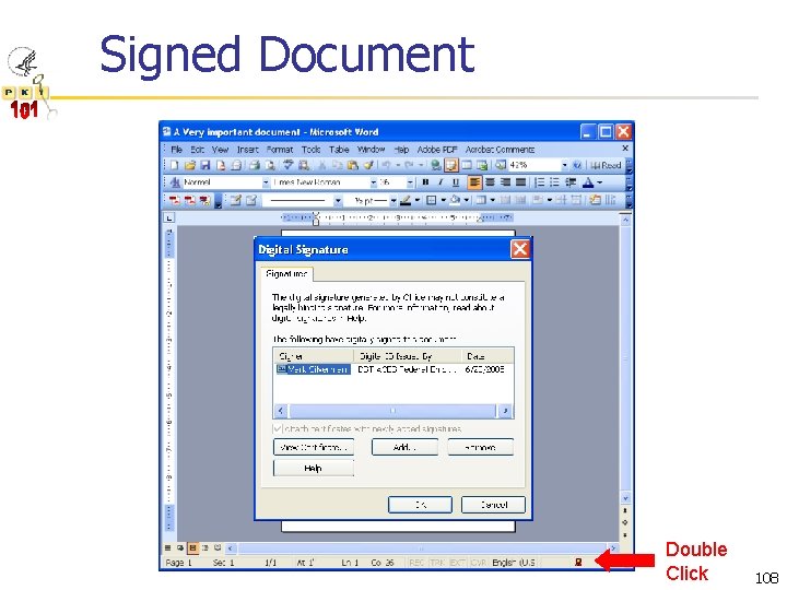 Signed Document Double Click 108 