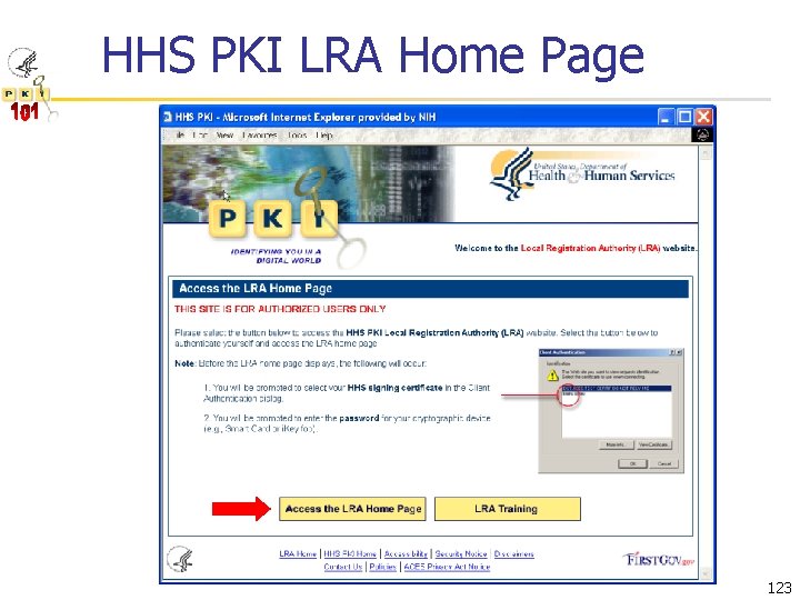 HHS PKI LRA Home Page 123 