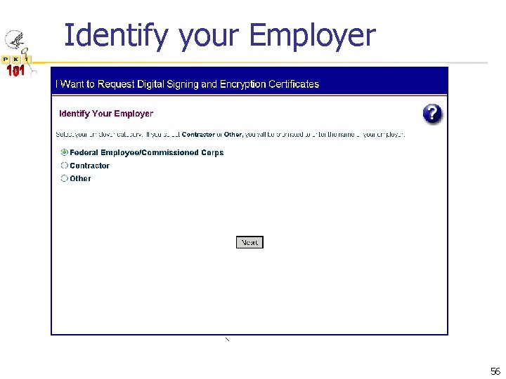 Identify your Employer 56 