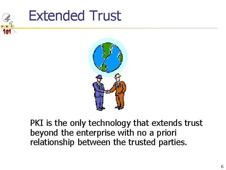 Extended Trust PKI is the only technology that extends trust beyond the enterprise with