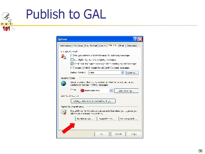 Publish to GAL 86 