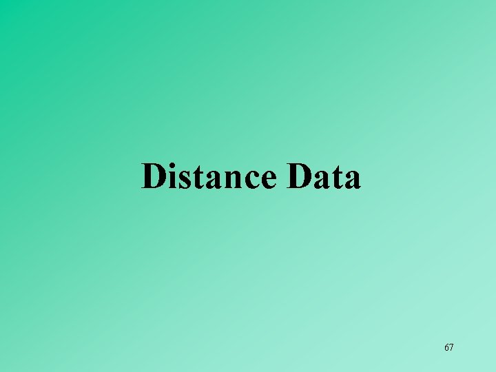 Distance Data 67 