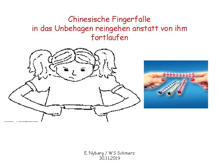 Chinesische Fingerfalle in das Unbehagen reingehen anstatt von ihm fortlaufen E. Nyberg / WS