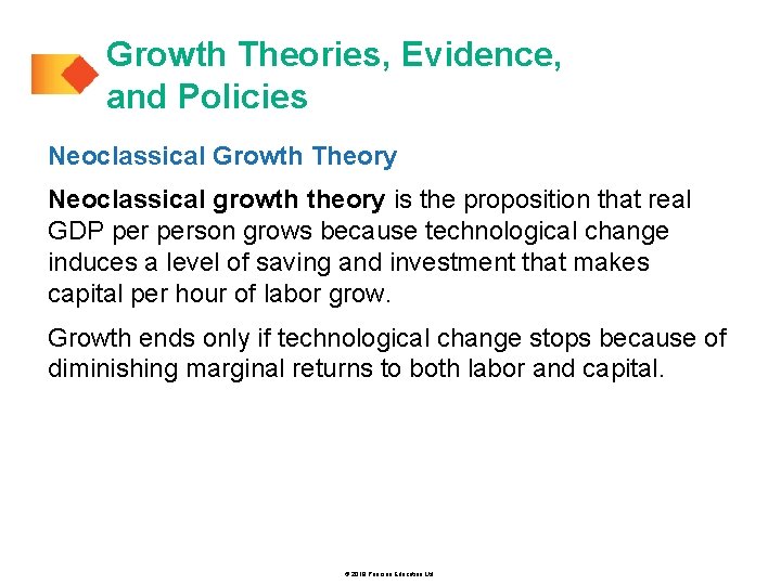 Growth Theories, Evidence, and Policies Neoclassical Growth Theory Neoclassical growth theory is the proposition
