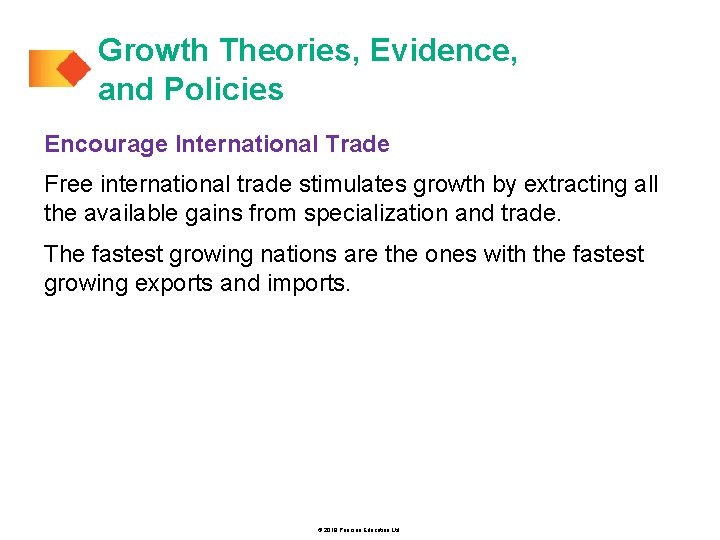 Growth Theories, Evidence, and Policies Encourage International Trade Free international trade stimulates growth by