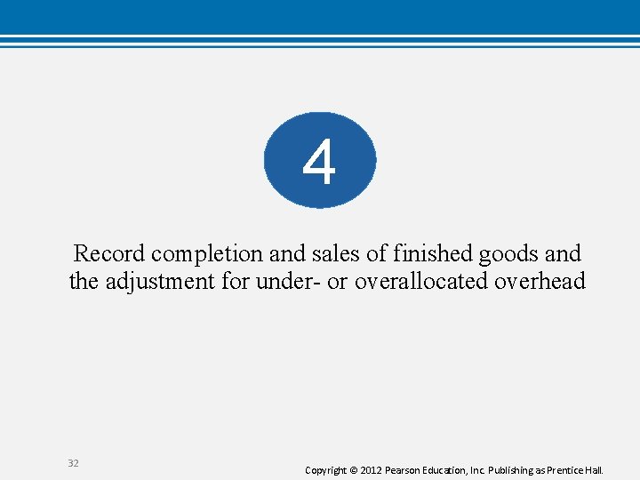 4 Record completion and sales of finished goods and the adjustment for under- or