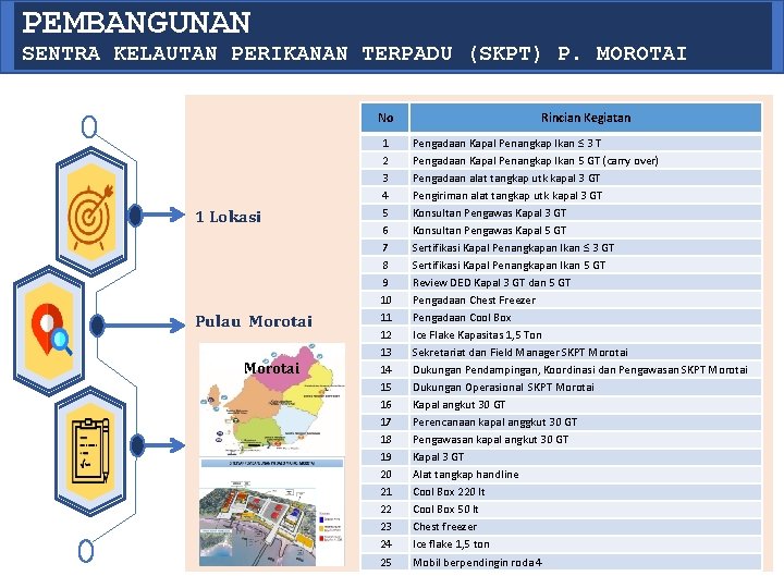 PEMBANGUNAN SENTRA KELAUTAN PERIKANAN TERPADU (SKPT) P. MOROTAI No 1 Lokasi Pulau Morotai 1