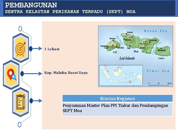 PEMBANGUNAN SENTRA KELAUTAN PERIKANAN TERPADU (SKPT) MOA 1 Lokasi Kep. Maluku Barat Daya Rincian