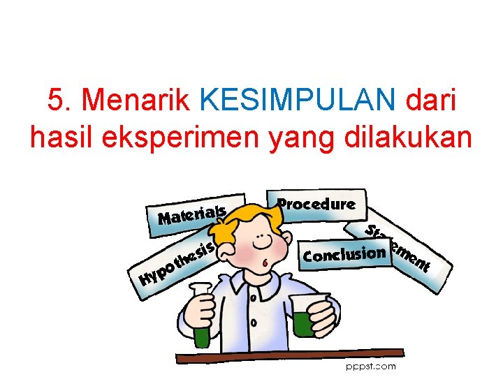 5. Menarik KESIMPULAN dari hasil eksperimen yang dilakukan 