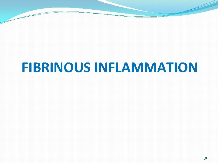 FIBRINOUS INFLAMMATION 31 