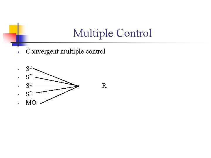 Multiple Control • • • Convergent multiple control SD SD SD MO R 