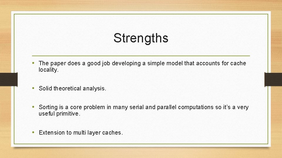 Strengths • The paper does a good job developing a simple model that accounts