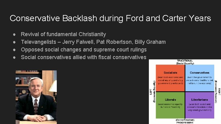 Conservative Backlash during Ford and Carter Years ● ● Revival of fundamental Christianity Televangelists