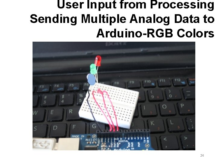 User Input from Processing Sending Multiple Analog Data to Arduino-RGB Colors 24 