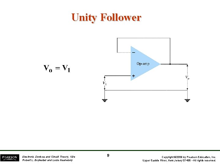 Unity Follower Electronic Devices and Circuit Theory, 10/e Robert L. Boylestad and Louis Nashelsky