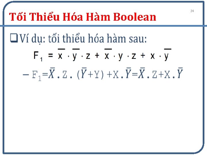 Tối Thiểu Hóa Hàm Boolean 24 