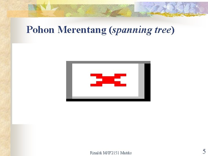 Pohon Merentang (spanning tree) Rinaldi M/IF 2151 Matdis 5 