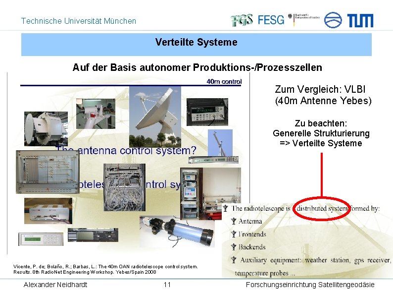 Technische Universität München Verteilte Systeme Auf der Basis autonomer Produktions-/Prozesszellen Zum Vergleich: VLBI (40