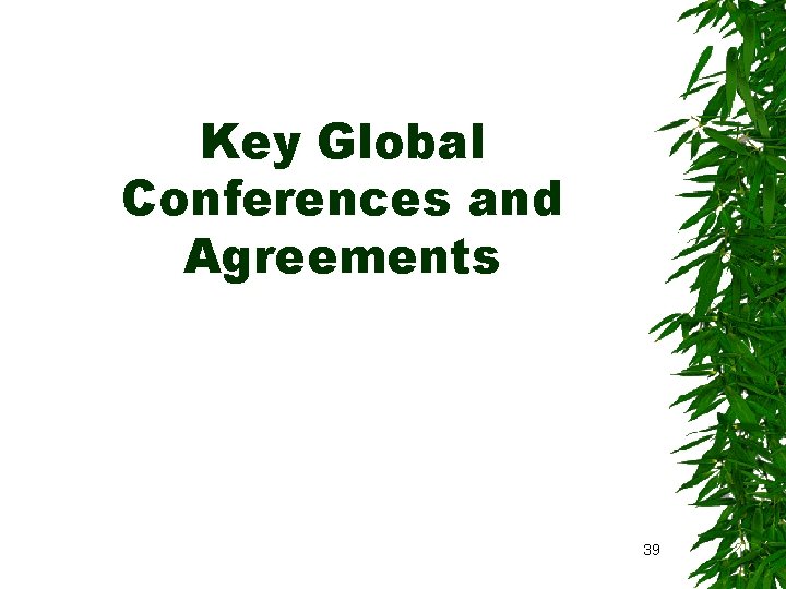 Key Global Conferences and Agreements 39 