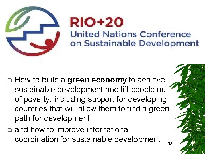 q q How to build a green economy to achieve sustainable development and lift