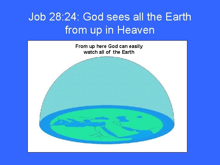 Job 28: 24: God sees all the Earth from up in Heaven From up