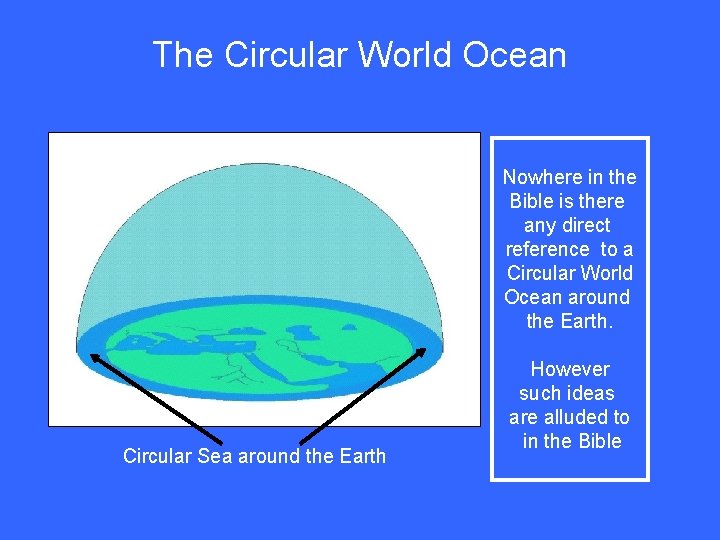 The Circular World Ocean Nowhere in the Bible is there any direct reference to