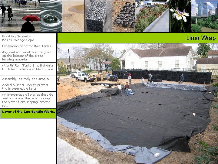 Breaking Ground – Basic Drainage slope Excavation of pit for Rain Tanks A gravel