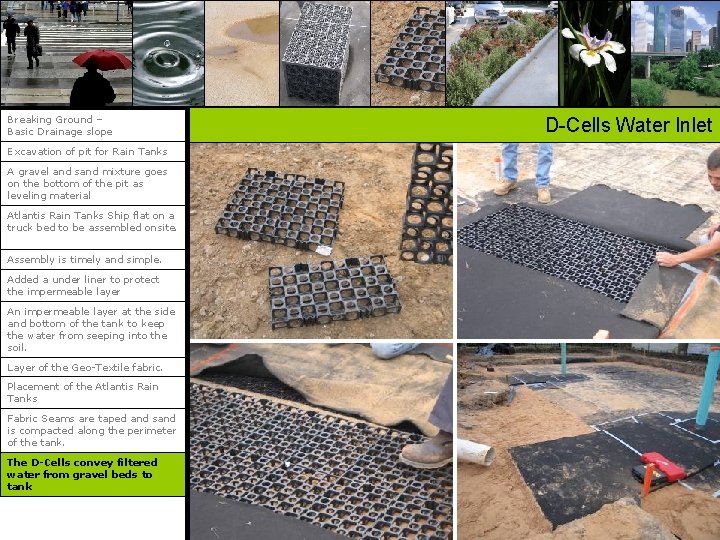 Breaking Ground – Basic Drainage slope Excavation of pit for Rain Tanks A gravel