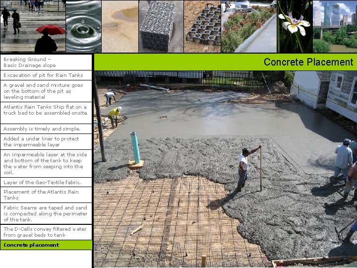 Breaking Ground – Basic Drainage slope Excavation of pit for Rain Tanks A gravel