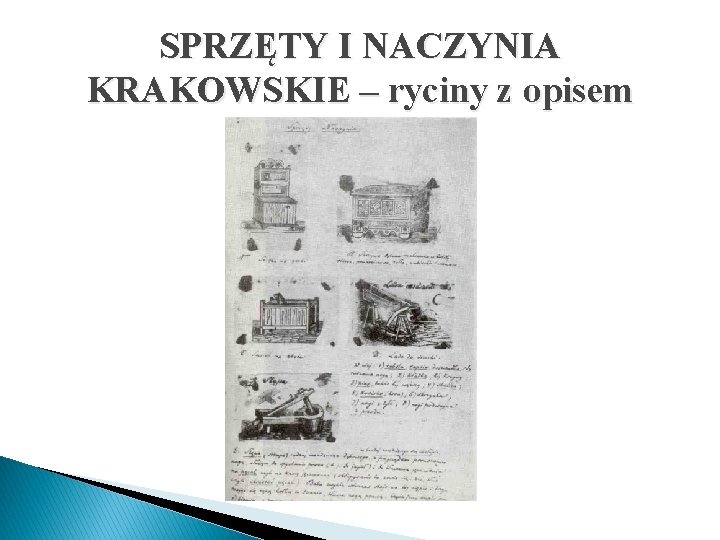 SPRZĘTY I NACZYNIA KRAKOWSKIE – ryciny z opisem 