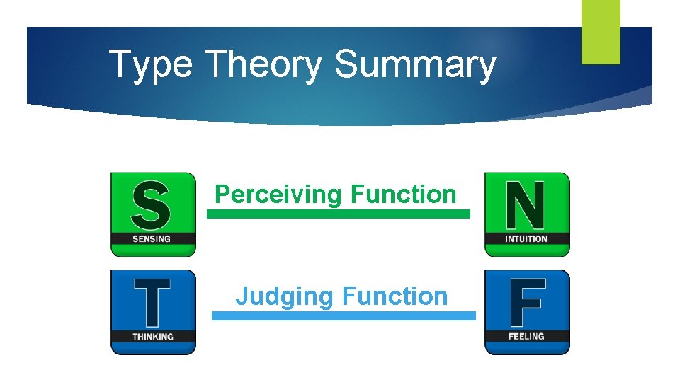 Type Theory Summary Perceiving Function Judging Function 