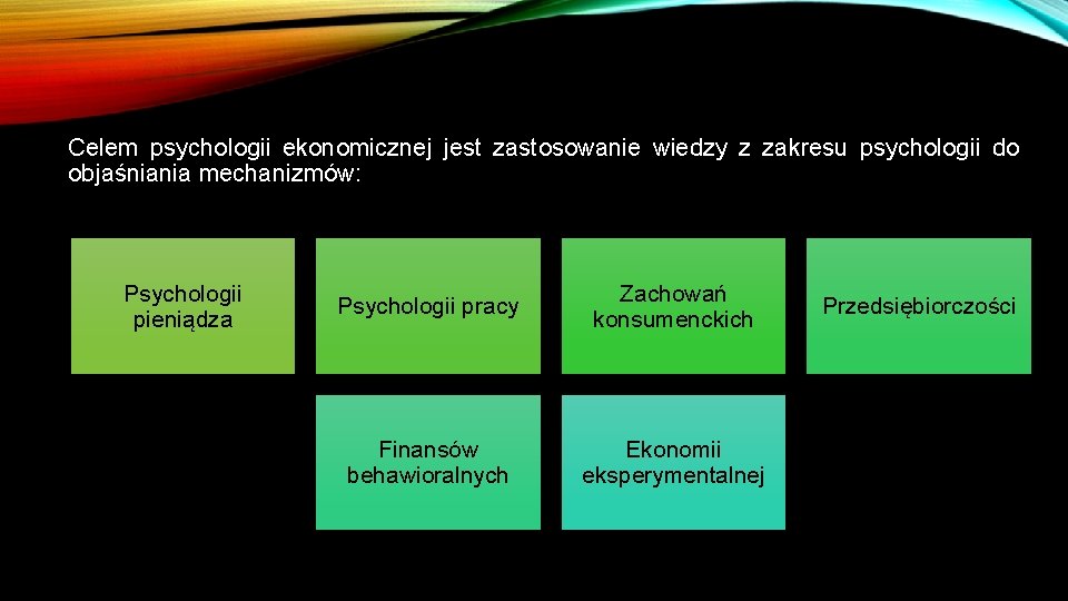 Celem psychologii ekonomicznej jest zastosowanie wiedzy z zakresu psychologii do objaśniania mechanizmów: Psychologii pieniądza