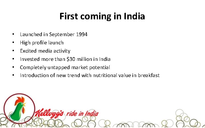 First coming in India • • • Launched in September 1994 High profile launch