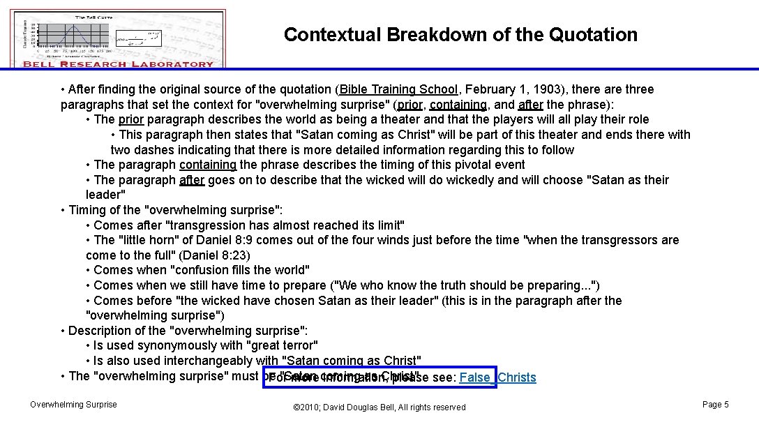 Contextual Breakdown of the Quotation • After finding the original source of the quotation