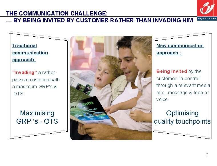 THE COMMUNICATION CHALLENGE: … BY BEING INVITED BY CUSTOMER RATHER THAN INVADING HIM Traditional