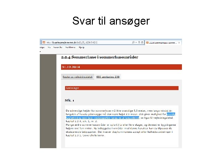 Svar til ansøger 